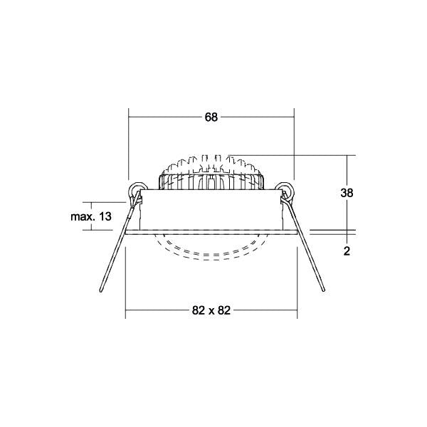 BRUMBERG LED-Einbaustrahler 230 V AC, 50 Hz, 6 W, 38°, 3000 K, quadratisch, schwenkbar, BRUMBERG LED-Einbaustrahler 230 V AC, 50 Hz, 6 W, 38°, 3000 K, quadratisch, schwenkbar,